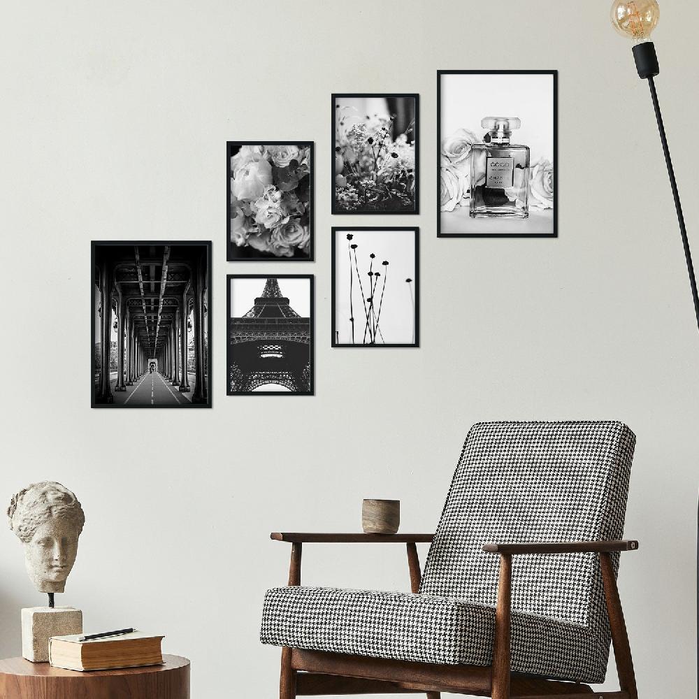 nacnic Láminas Fotográficas Minimalistas de París en Blanco y Negro