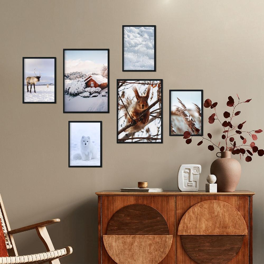 nacnic Láminas Modernas de Fotografía de Animales y Nieve