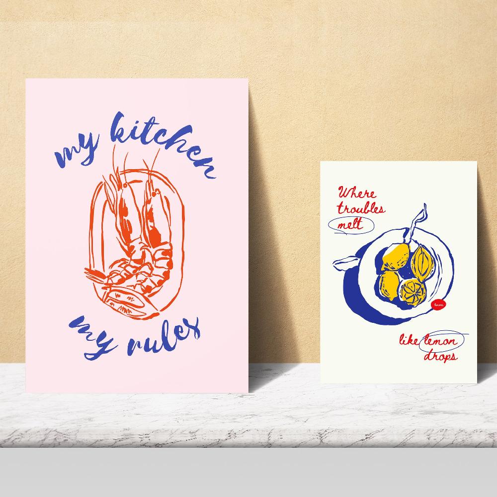 nacnic Ilustraciones de alimentos y comida estilo pop art y vino Mejor oferta