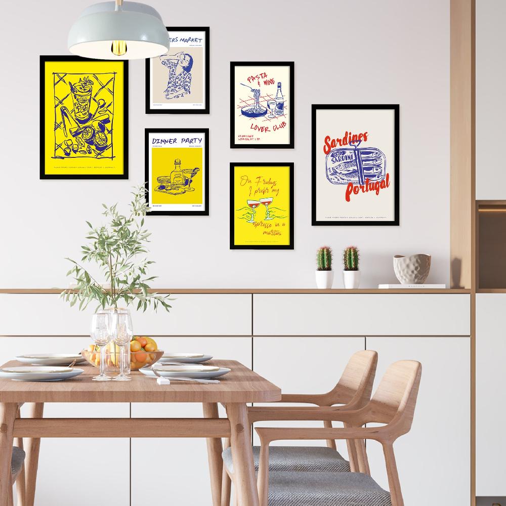 nacnic Ilustraciones de alimentos y comida estilo pop art amarillo