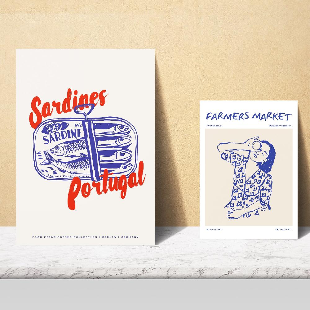 nacnic Ilustraciones de alimentos y comida estilo pop art amarillo Rebajas online