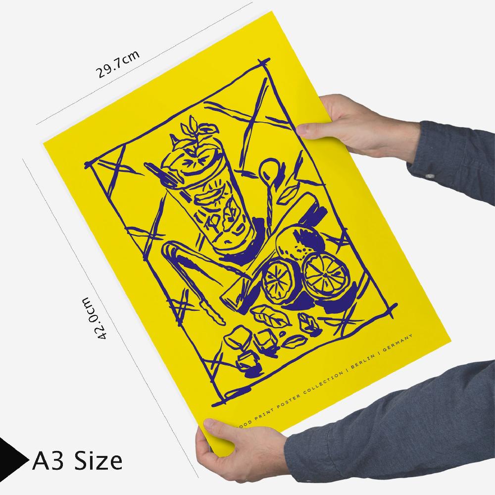 nacnic Ilustraciones de alimentos y comida estilo pop art amarillo Rebajas online
