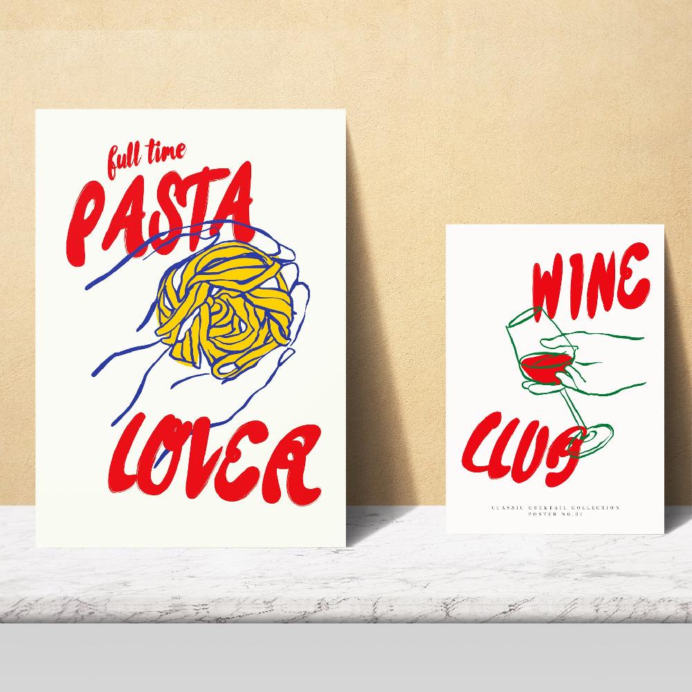 nacnic Ilustraciones de alimentos y comida estilo pop art tonos rosas Envío gratis