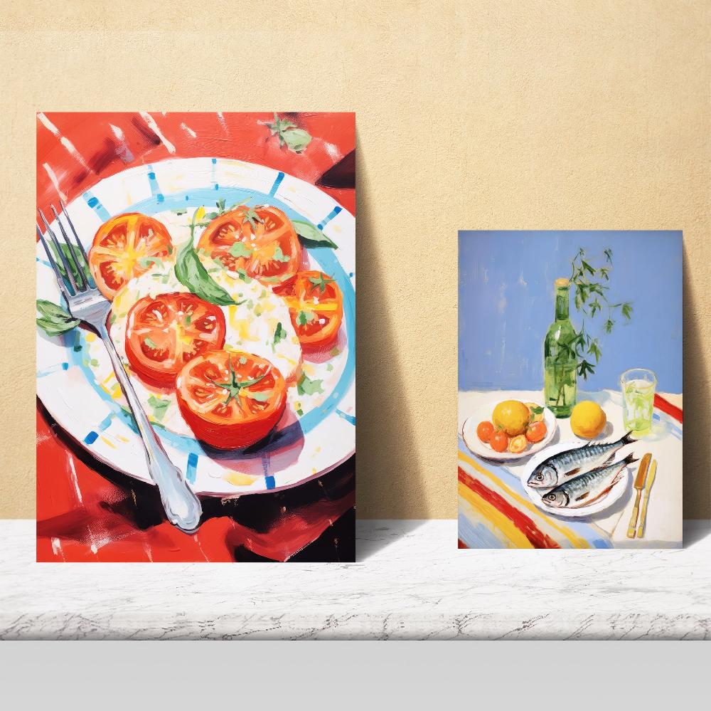 nacnic Ilustraciones de alimentos y comida estilo pop art dieta mediterranea Últimos 3 días