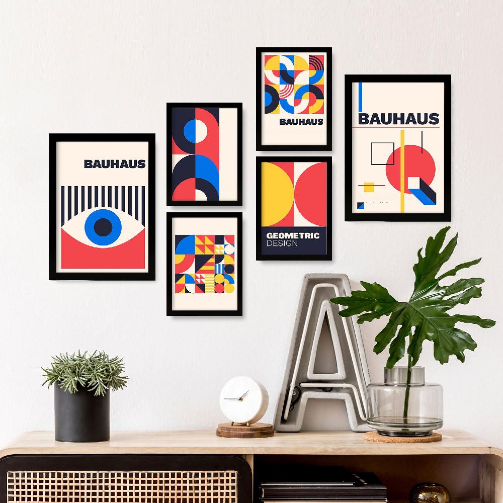 nacnic Nacnic Set de 6 Láminas Estilo Bauhaus con Diseño Geométrico Tienda de fábrica