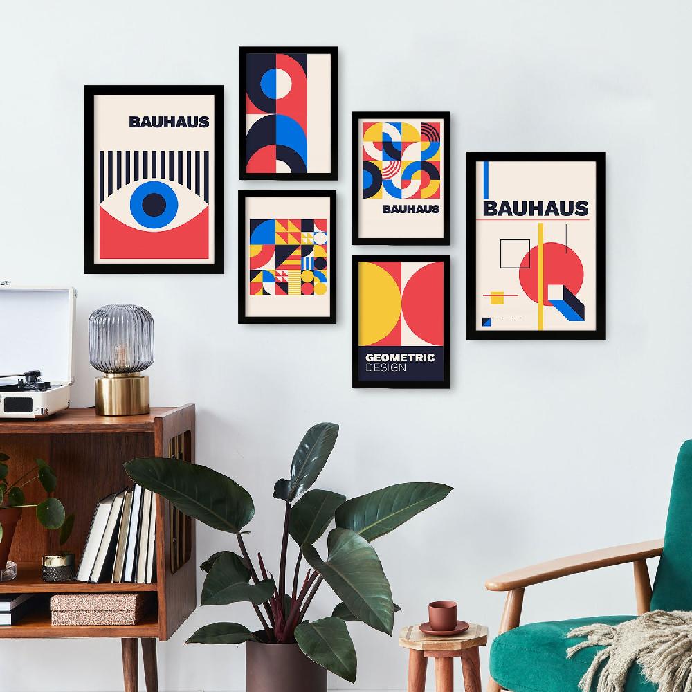nacnic Nacnic Set de 6 Láminas Estilo Bauhaus con Diseño Geométrico Tienda de fábrica