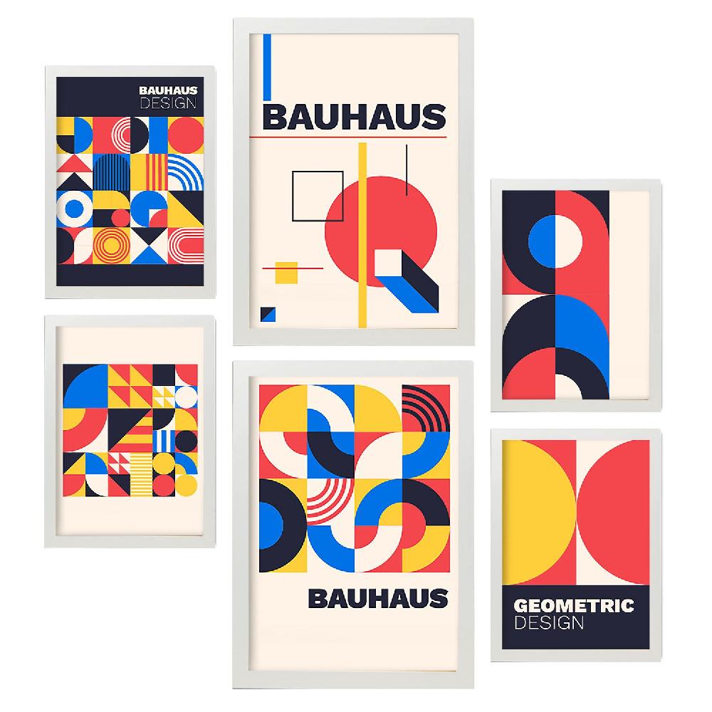 nacnic Nacnic Set de 6 Laminas Estilo Bauhaus con Diseño Geométrico Libre de impuestos