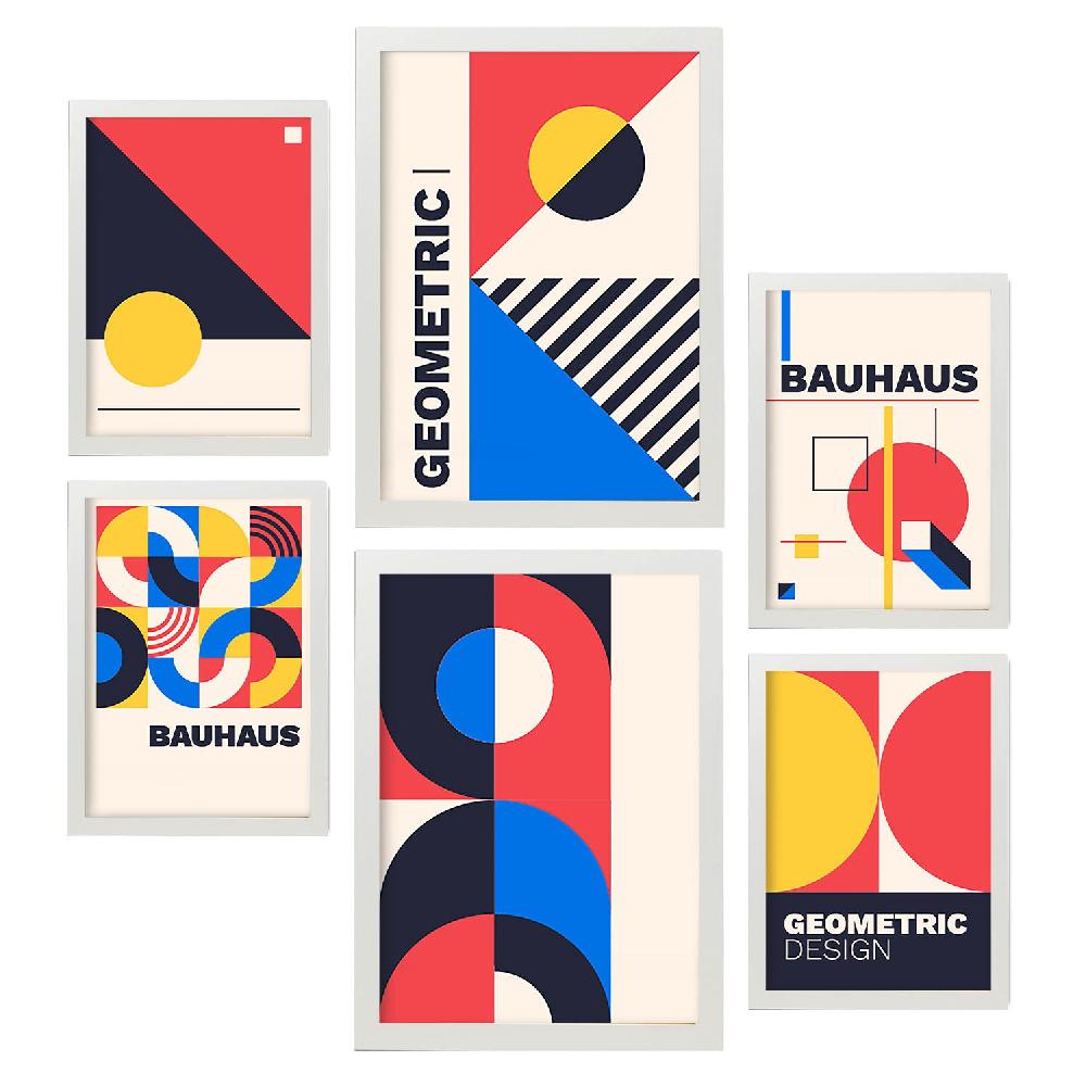 nacnic Nacnic Set de 6 Laminas Estilo Bauhaus con Diseño Geométrico Descuentos del mes