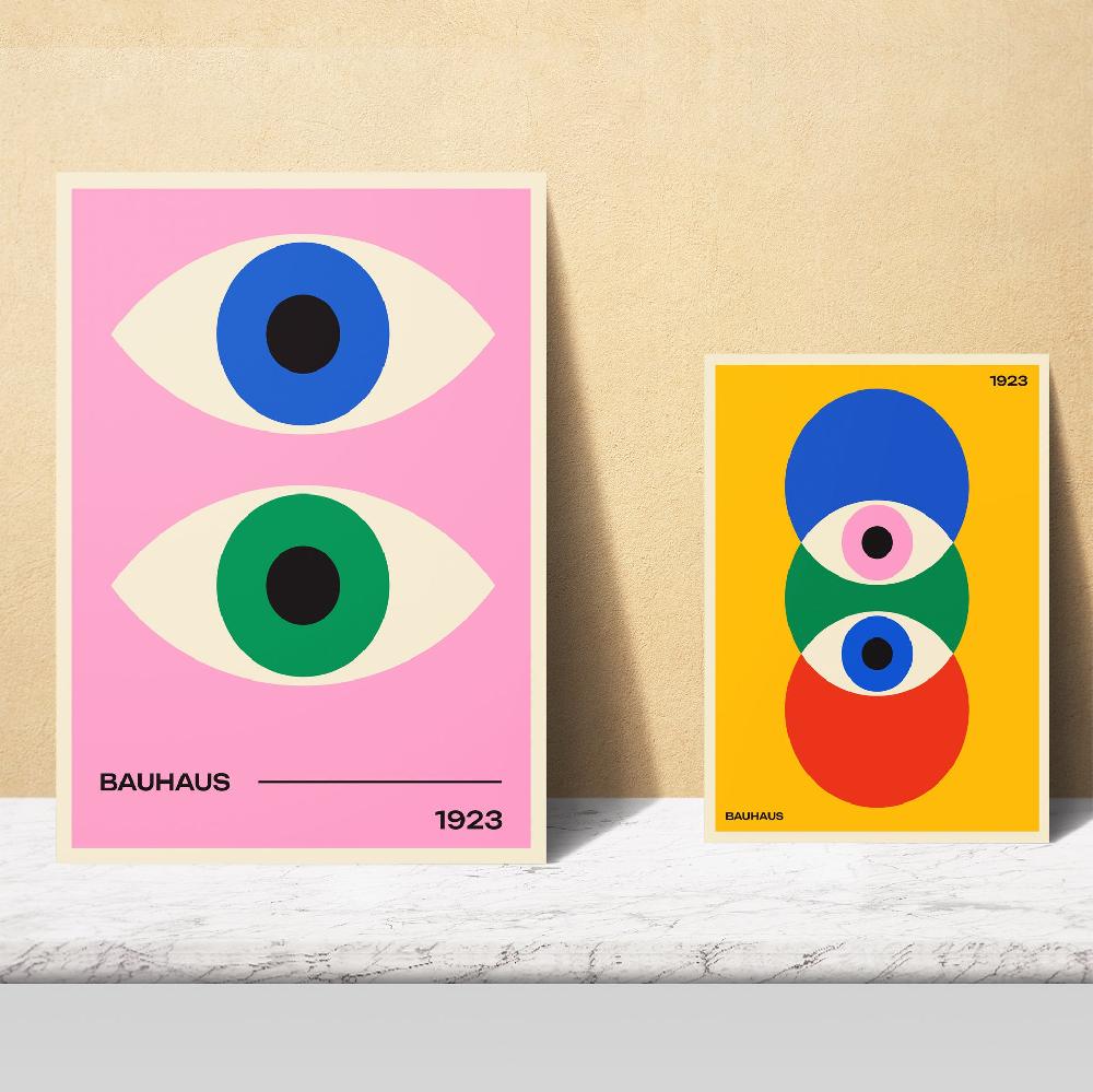 nacnic Geometrico Bauhaus colores viibrantes y ojos En línea