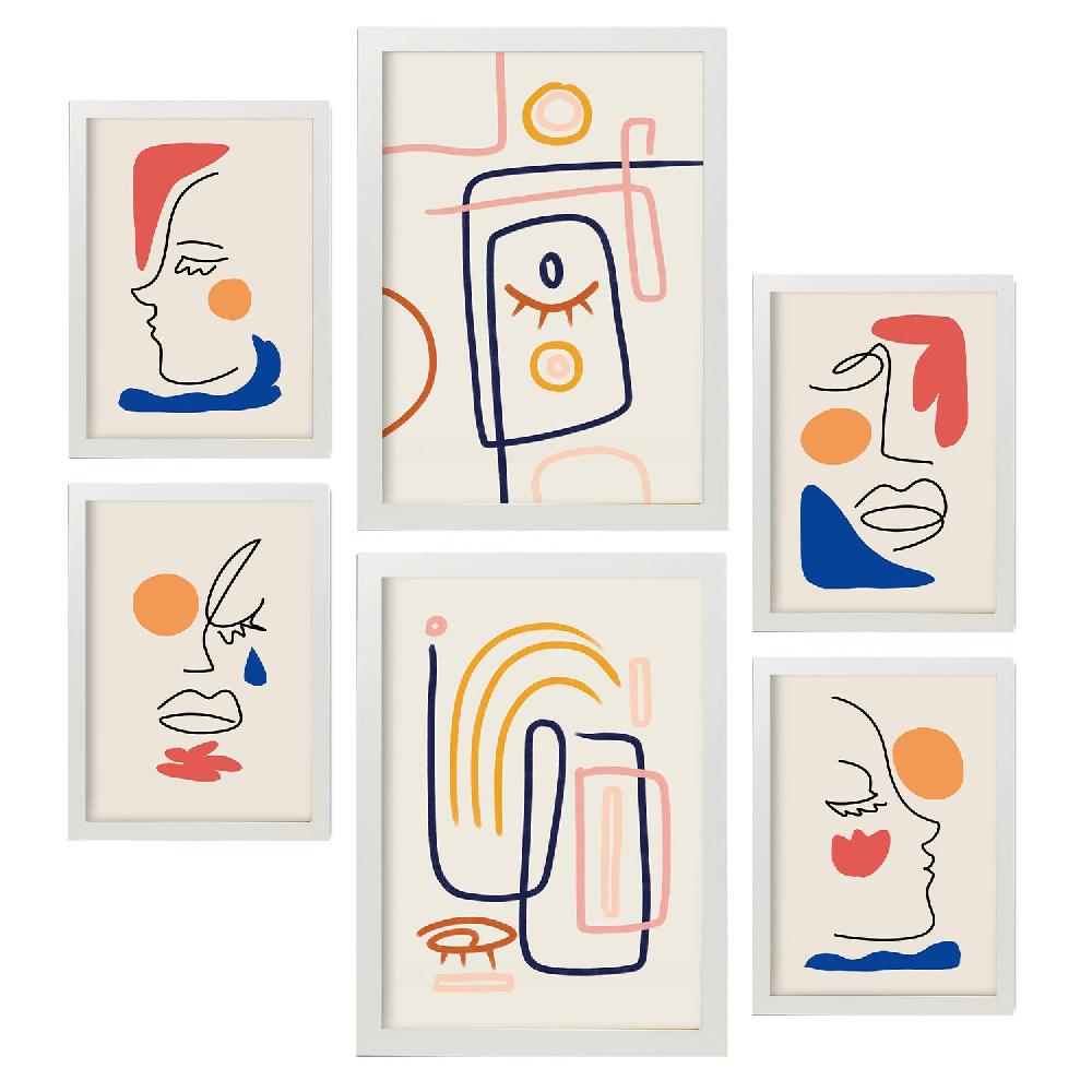 nacnic Nacnic Set de 6 Laminas de Arte Abstracto Femenino Jazzy Arts 2 Gran oferta