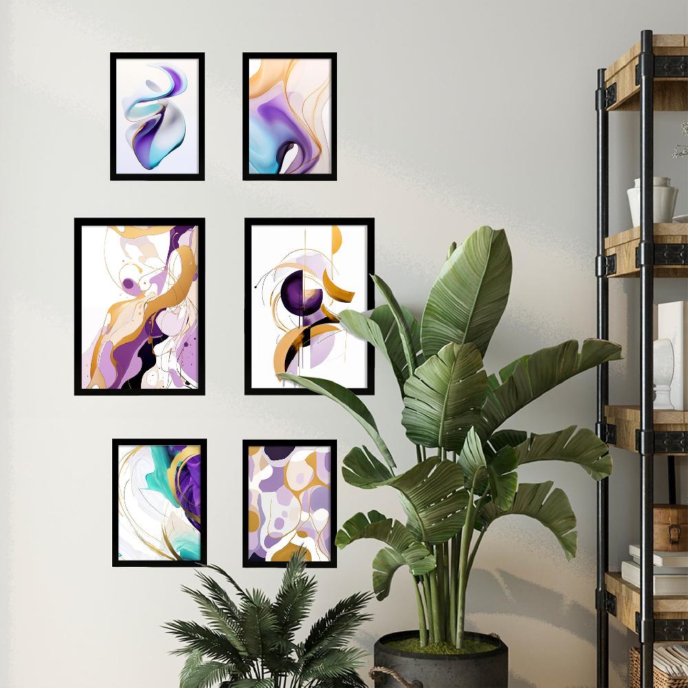 nacnic Abstracto lila morado dorado Ventas relámpago