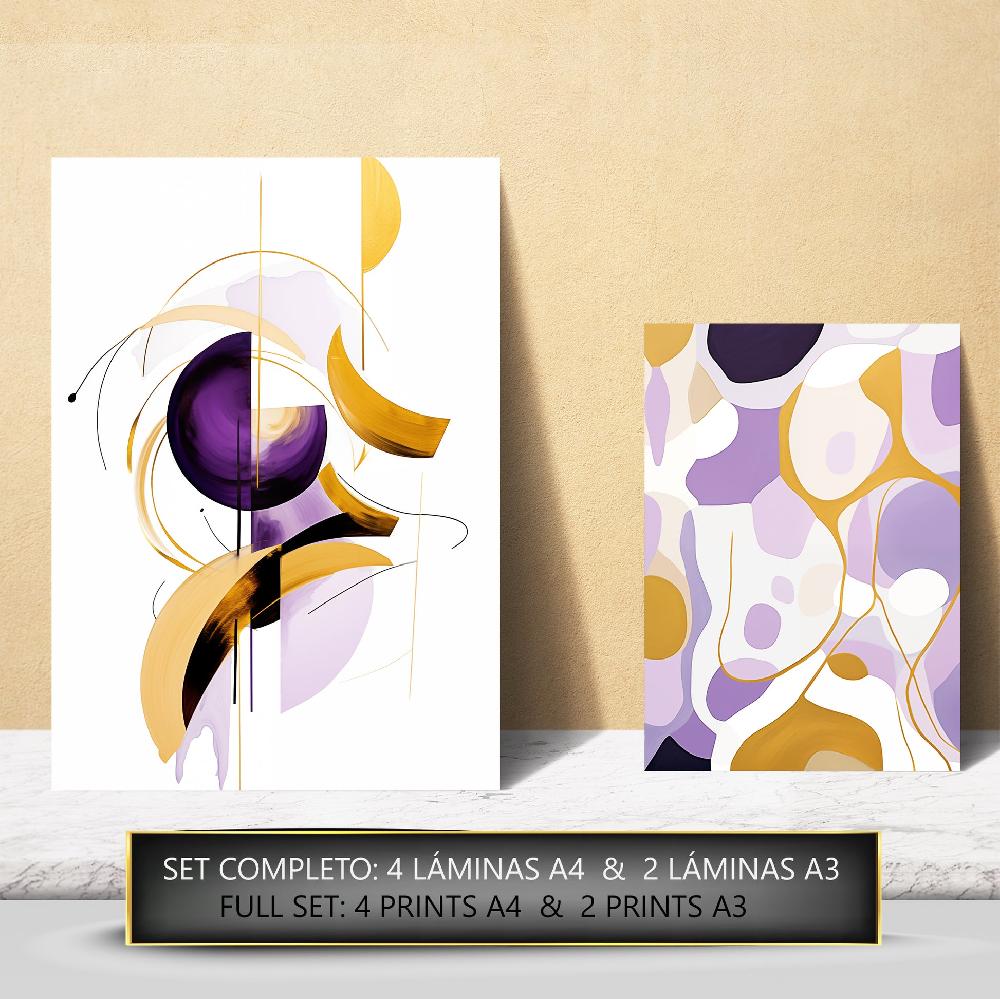 nacnic Abstracto lila morado dorado Ventas relámpago
