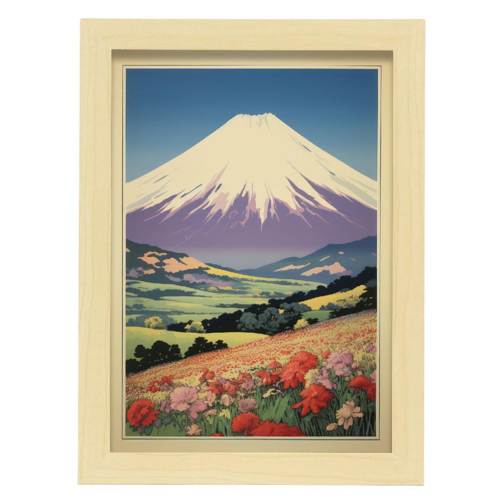 nacnic Nacnic Lámina Ecléctica del Monte Fuji en Japonés Solo hoy