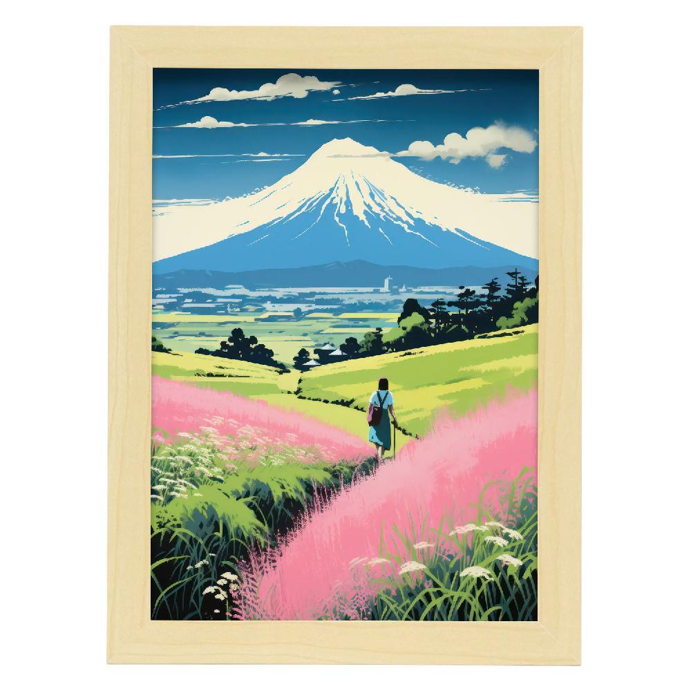 nacnic Lámina Nacnic Montaña Fuji en Estilo Japonés Ecléctico Liquidación