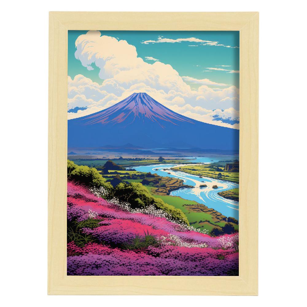 nacnic Nacnic Lámina Decorativa Ecléctica Mt. Fuji Noble Range en Japonés Libre de impuestos