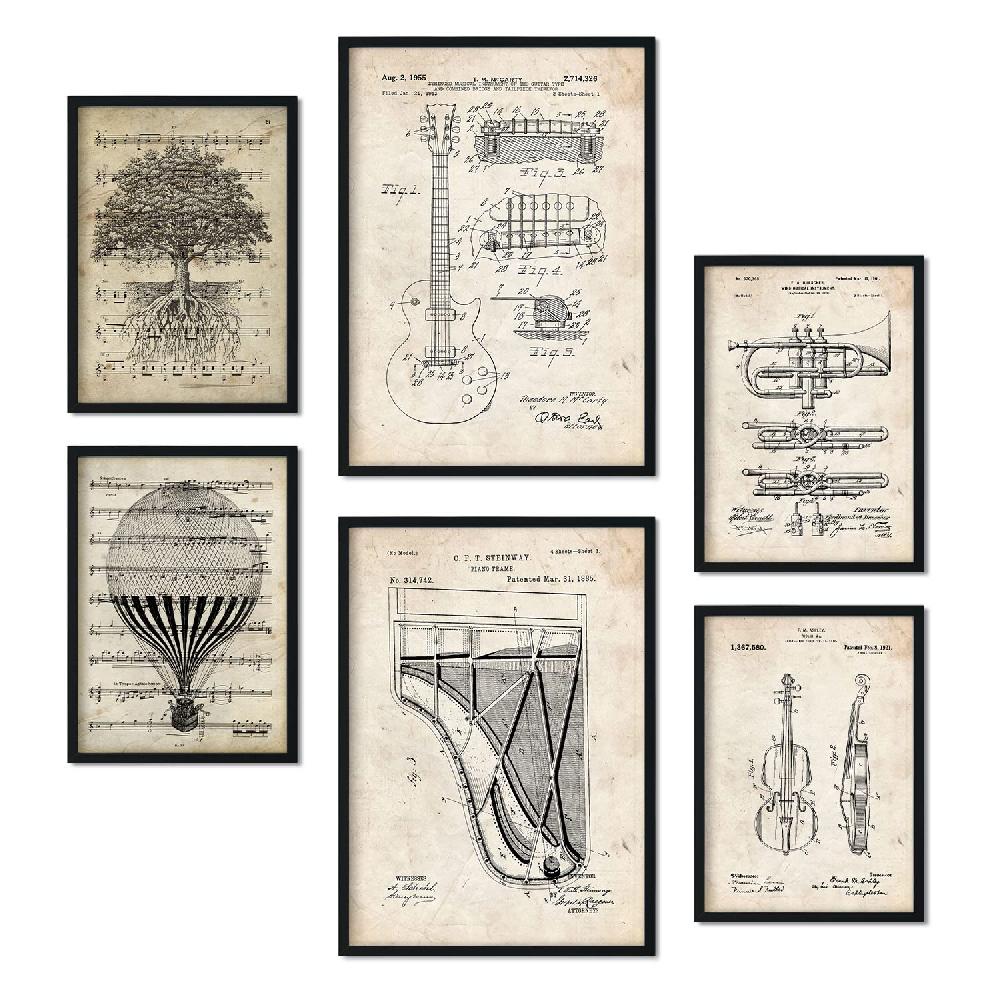 nacnic Set de 6 láminas de Música con estética collage Ofertas especiales