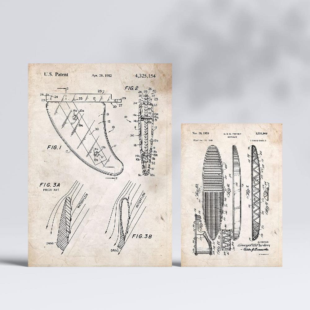 nacnic Set de 6 láminas de patentes Surf retro Outlet online