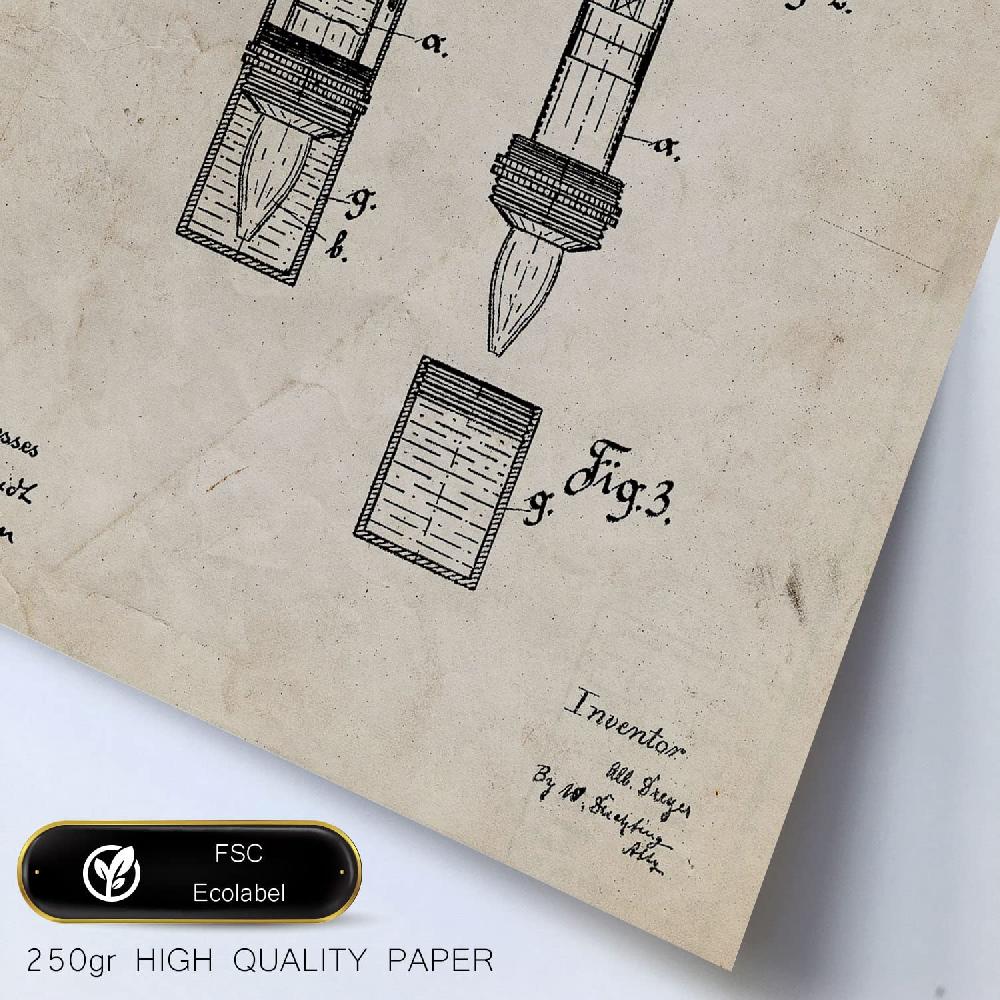 nacnic Set de 6 láminas de patentes de Medicina con dibujos retro de inventos antiguos En oferta