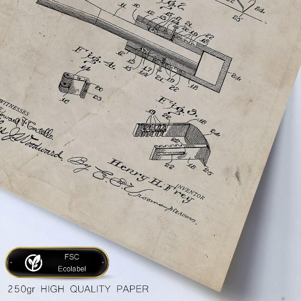 nacnic Set de 6 láminas retro de patentes Herramientas de construcción 2 Liquidación