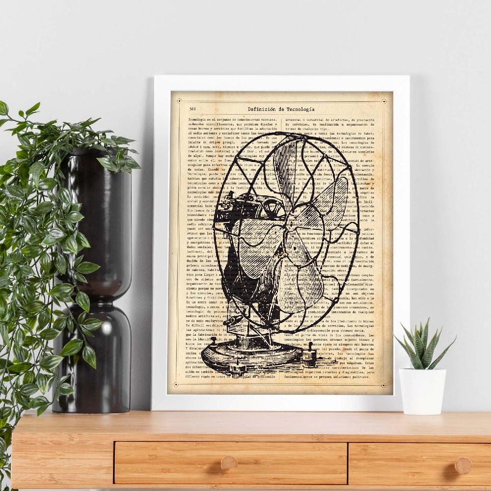 nacnic Lámina de Ventilador Vintage con Objetos Antiguos Último día