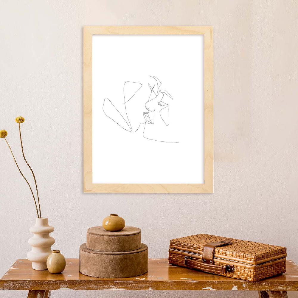 nacnic Lámina Nórdica de Beso de Amor con Dibujos y Bocetos a Una Línea Tienda