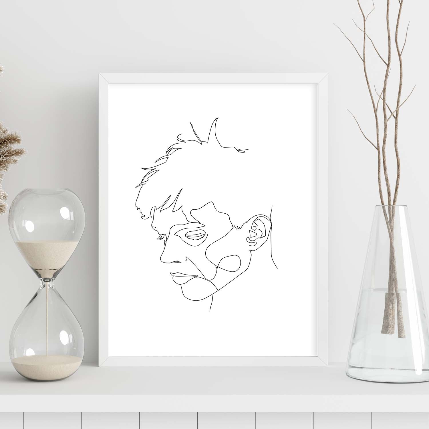 nacnic Lámina nordica de Rostro masculino a una línea Oferta especial