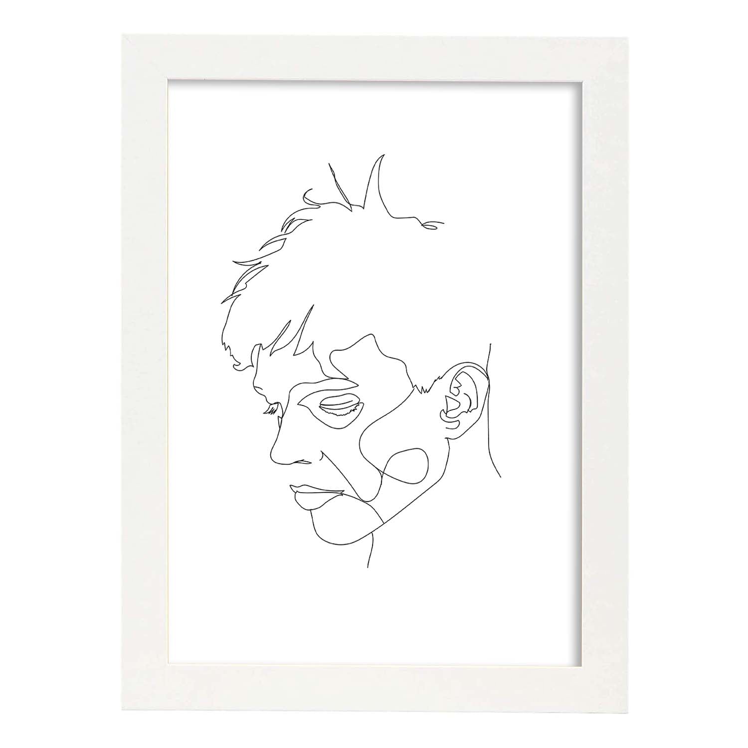nacnic Lámina nordica de Rostro masculino a una línea Oferta especial