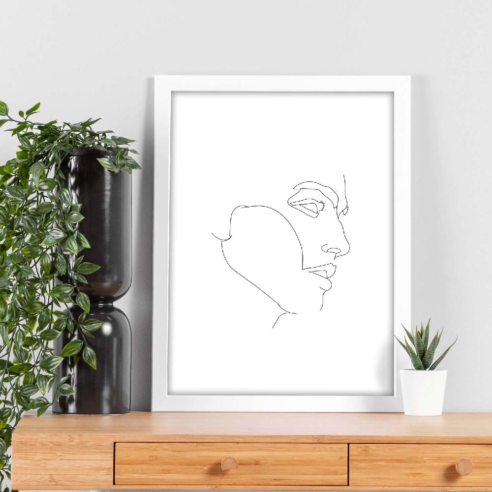 nacnic Lámina Nórdica de Rostro Masculino a Una Línea Oferta especial de fábrica