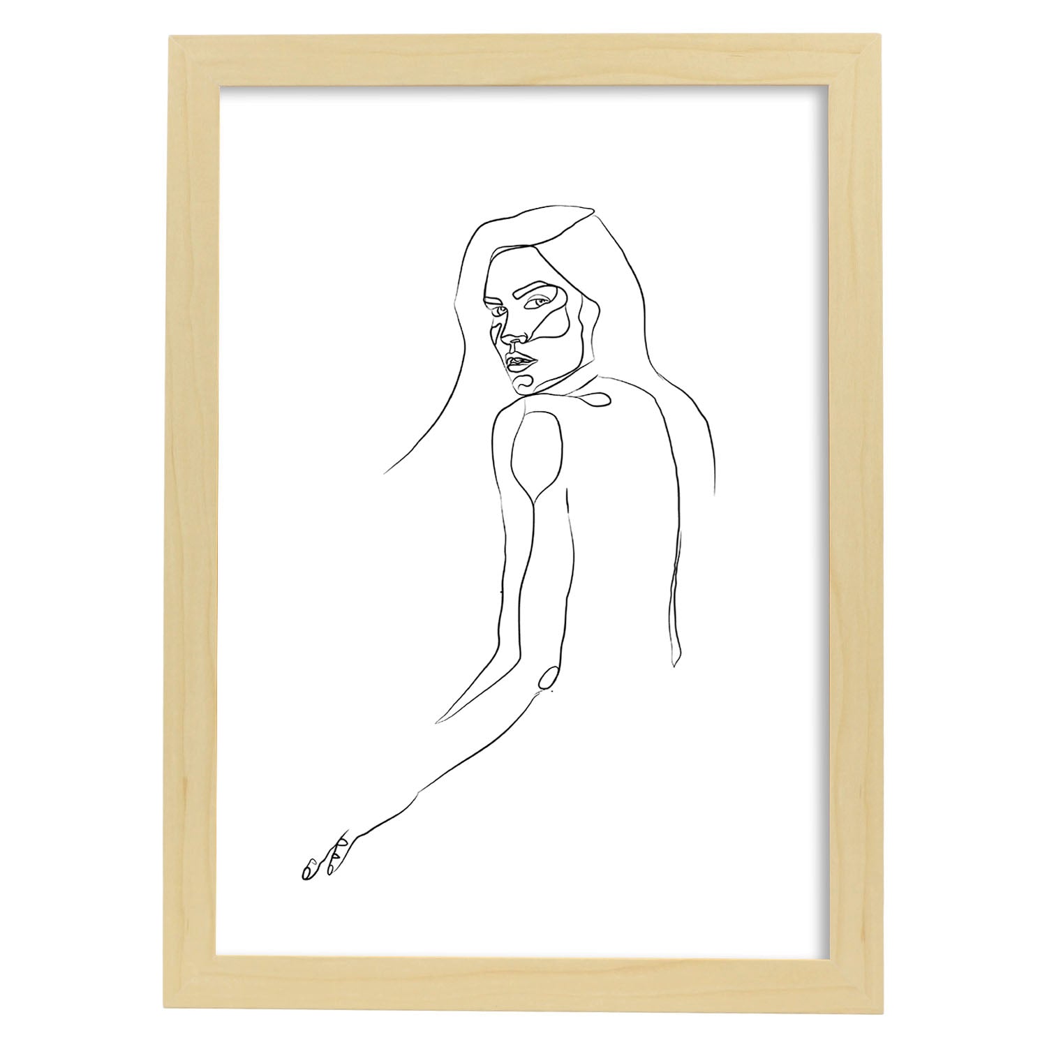 nacnic Lámina nórdica de rostro y espalda de mujer Superdescuento