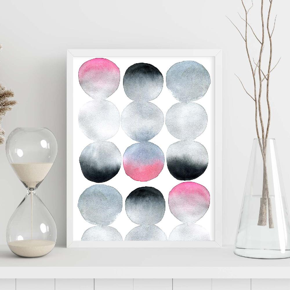 nacnic Lámina Nórdica de Abstracto Rosa Negro Gris Limitado a 3 días