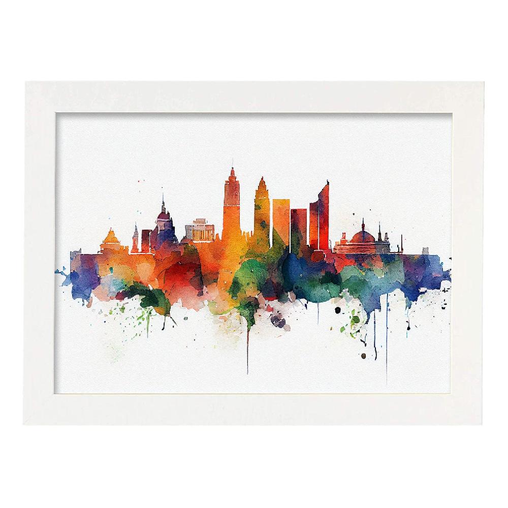 nacnic Lámina Acuarela Skyline de Madrid Nacnic Ofertas especiales
