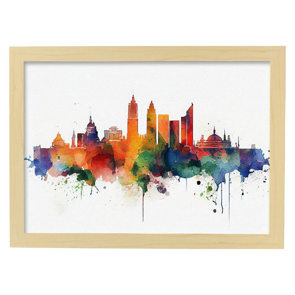 nacnic Lámina Acuarela Skyline de Madrid Nacnic Ofertas especiales