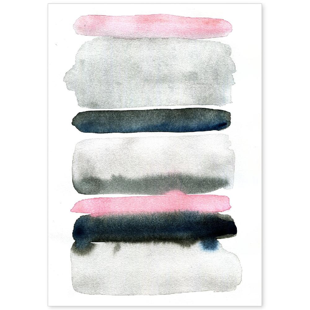 nacnic Lámina Abstracto Rosa Negro Nórdico