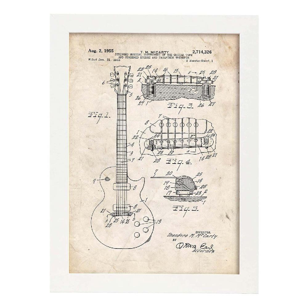 nacnic Lámina de Patente de Guitarra Antigua Rebajas top