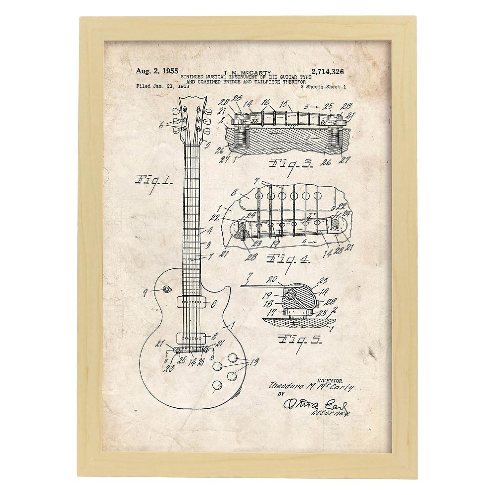 nacnic Lámina de Patente de Guitarra Antigua Rebajas top