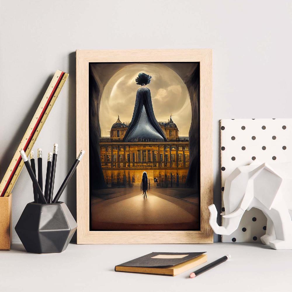 nacnic Lámina Nacnic Museo del Louvre 2 al estilo de T. Burton en Arte Gótico y Oscuro para Decoración de Interiores Precio de fábrica