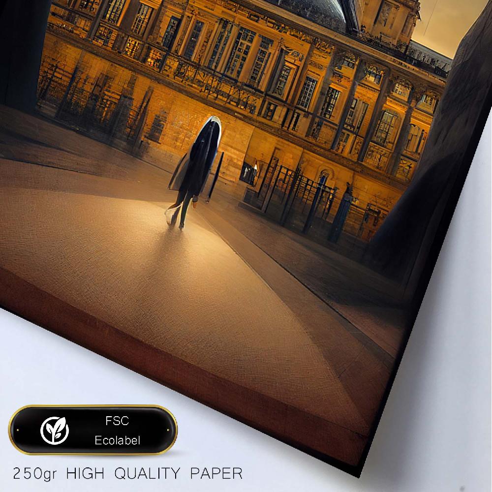 nacnic Lámina Nacnic Museo del Louvre 2 al estilo de T. Burton en Arte Gótico y Oscuro para Decoración de Interiores Precio de fábrica