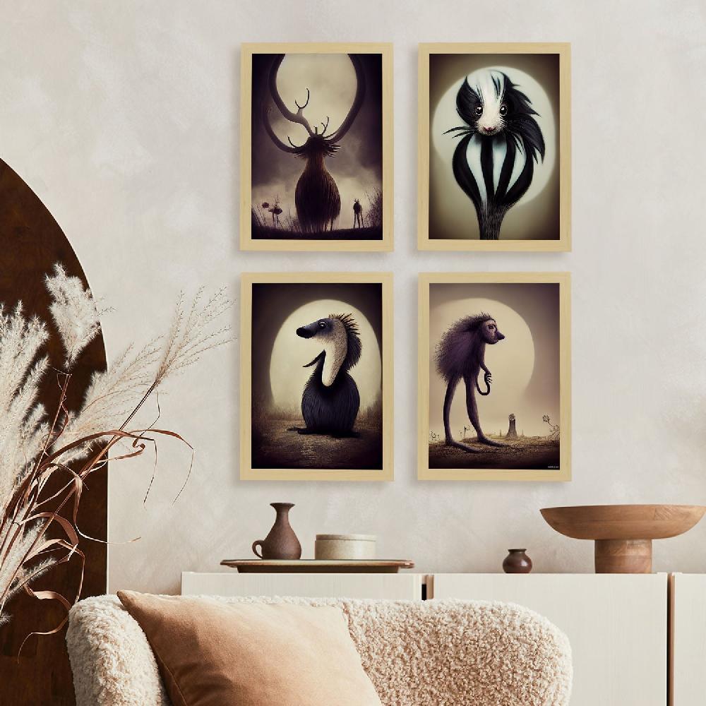 nacnic Ilustraciones y Láminas de Animales al Estilo Burton Grandes descuentos