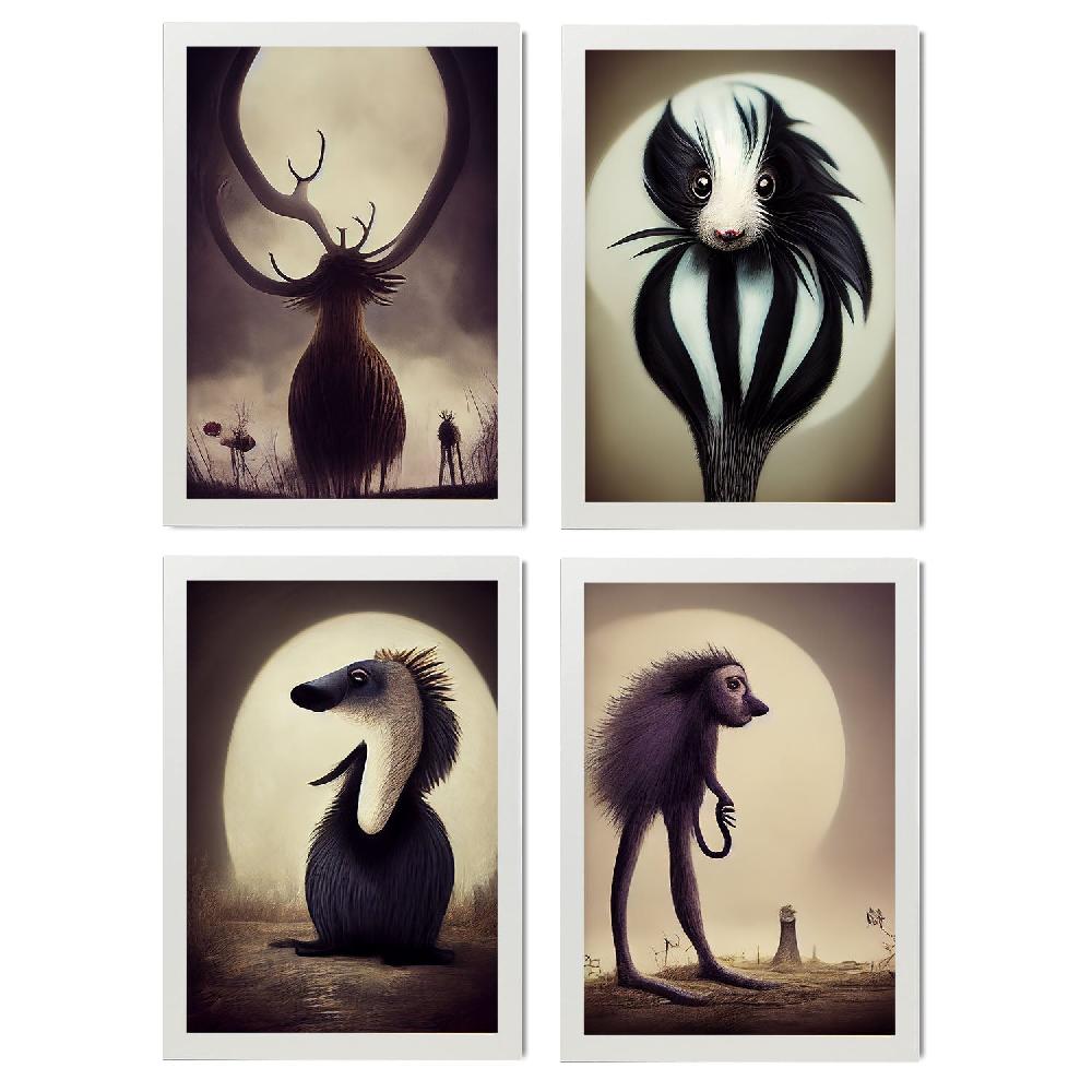 nacnic Ilustraciones y Láminas de Animales al Estilo Burton Grandes descuentos