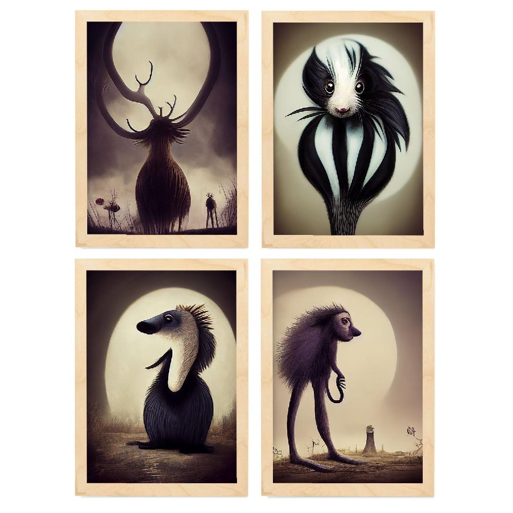 nacnic Ilustraciones y Láminas de Animales al Estilo Burton Grandes descuentos