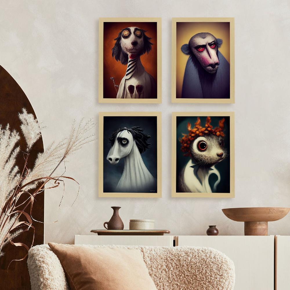 nacnic Láminas de Animales al Estilo Burton para Diseño de Interiores y Decoración Colección de 10 Envío internacional gratuito