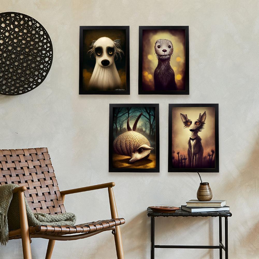 nacnic Conjunto de Láminas de Animales al Estilo Burton para Diseño de Interiores y Decoración Goth Oscura Precios de Black Friday