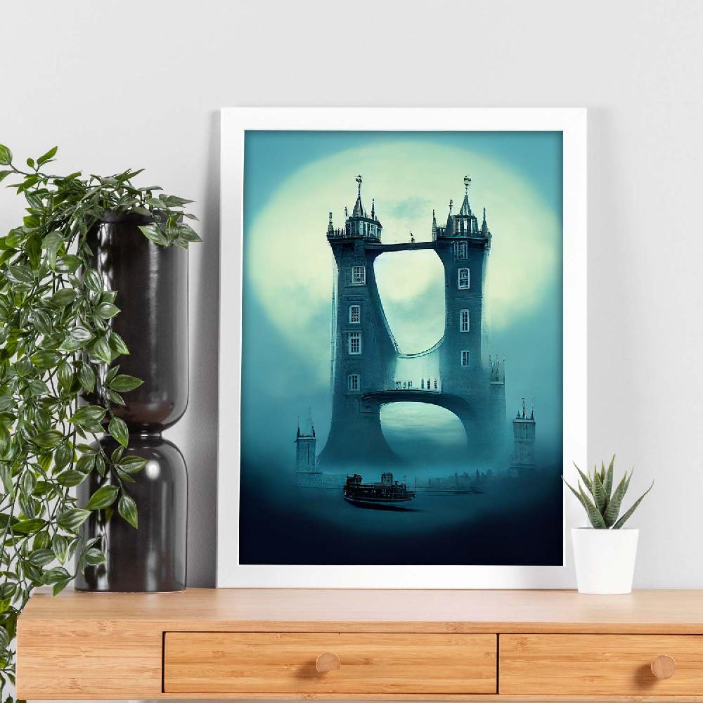 nacnic Lámina Nacnic Puente de la Torre al estilo T. Burton para Decoración de Interiores En oferta