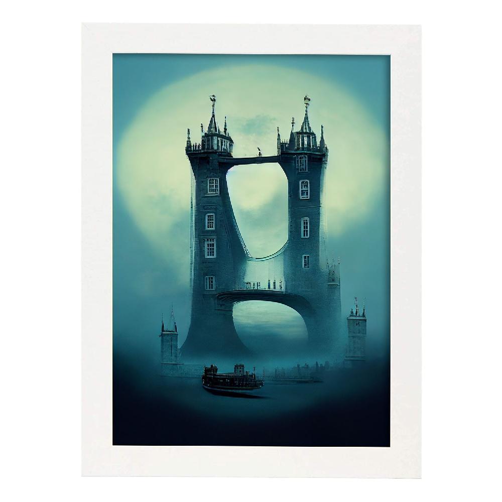 nacnic Lámina Nacnic Puente de la Torre al estilo T. Burton para Decoración de Interiores En oferta