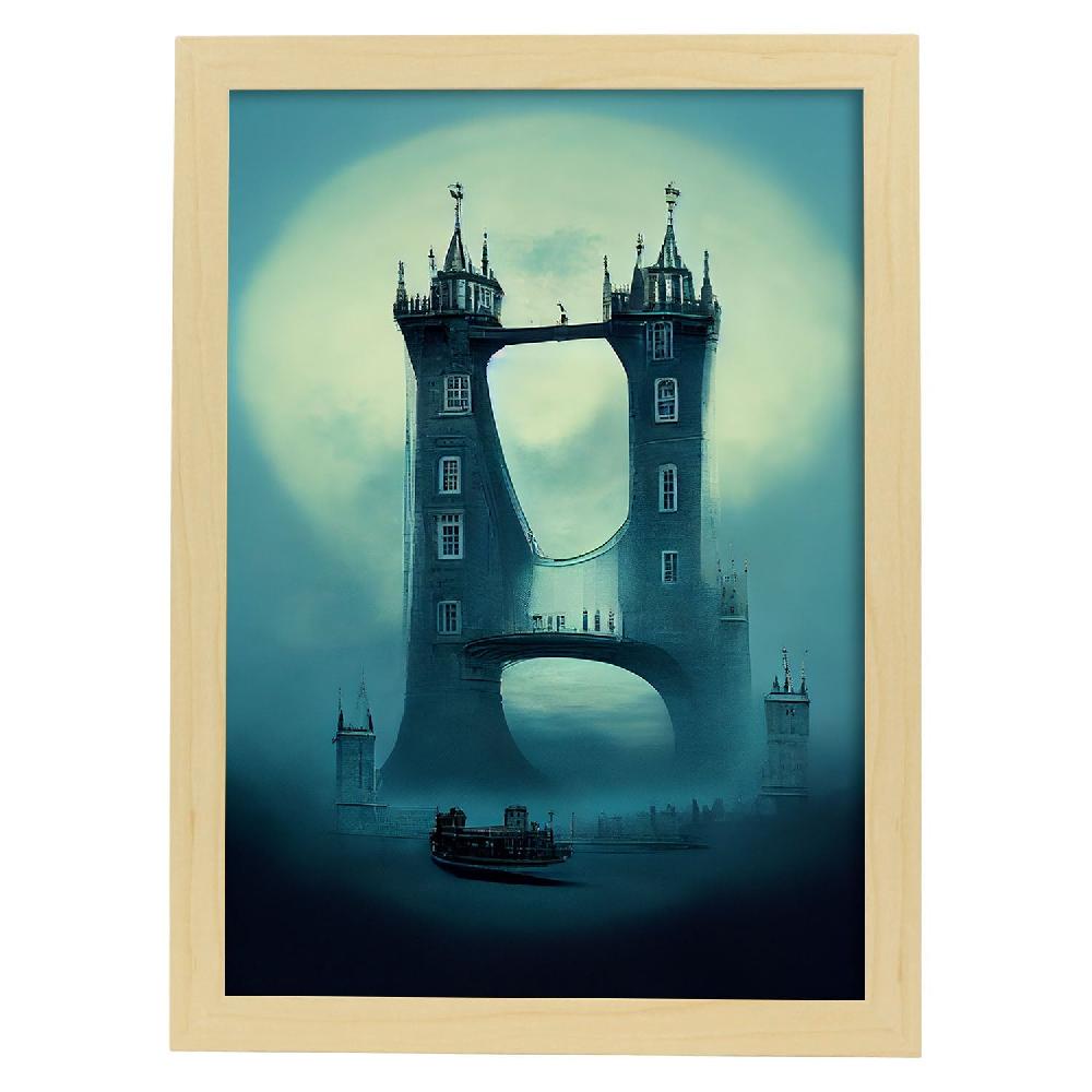 nacnic Lámina Nacnic Puente de la Torre al estilo T. Burton para Decoración de Interiores En oferta