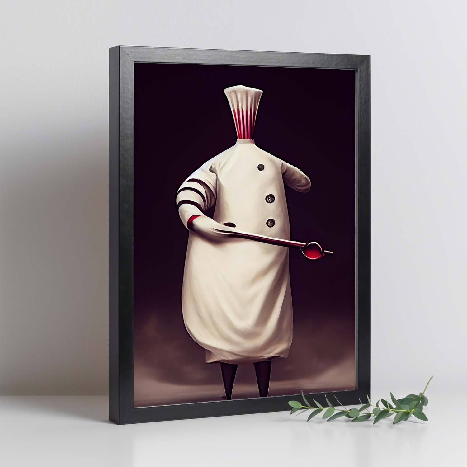 nacnic Lámina Nacnic Chef Sensible al estilo de T. Burton en Arte Gótico y Oscuro Libre de impuestos