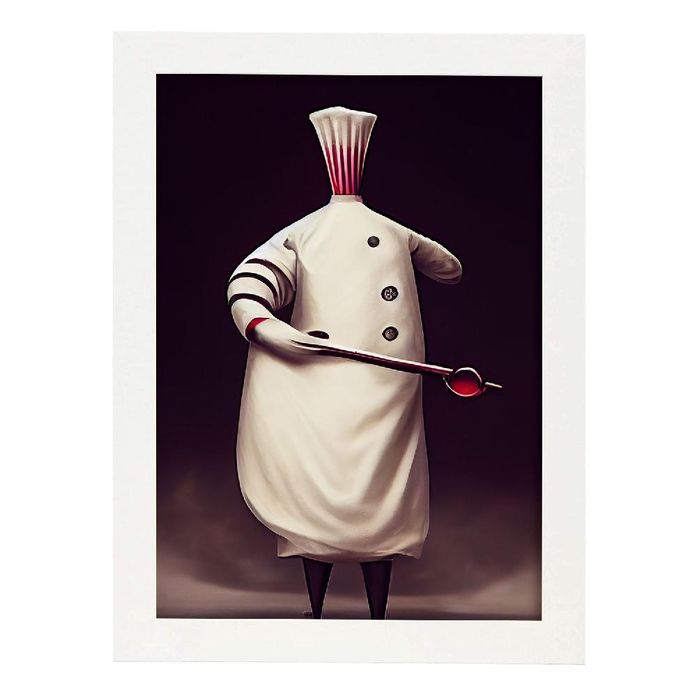 nacnic Lámina Nacnic Chef Sensible al estilo de T. Burton en Arte Gótico y Oscuro Libre de impuestos