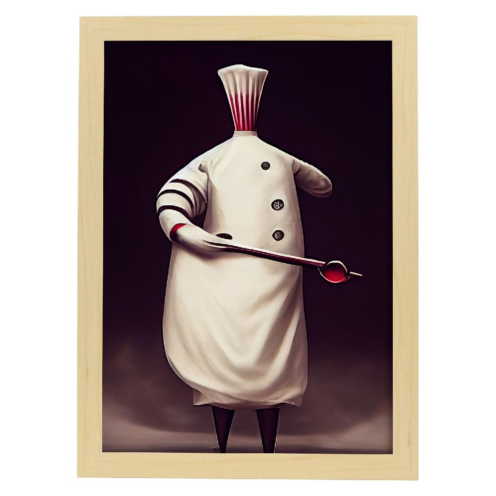 nacnic Lámina Nacnic Chef Sensible al estilo de T. Burton en Arte Gótico y Oscuro Libre de impuestos