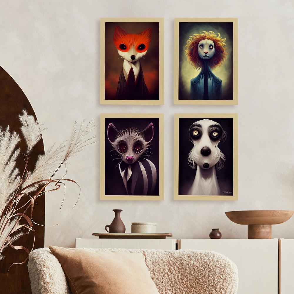 nacnic Ilustraciones y Láminas de Animales estilo Burton para Decoración Interior Descuentos del mes