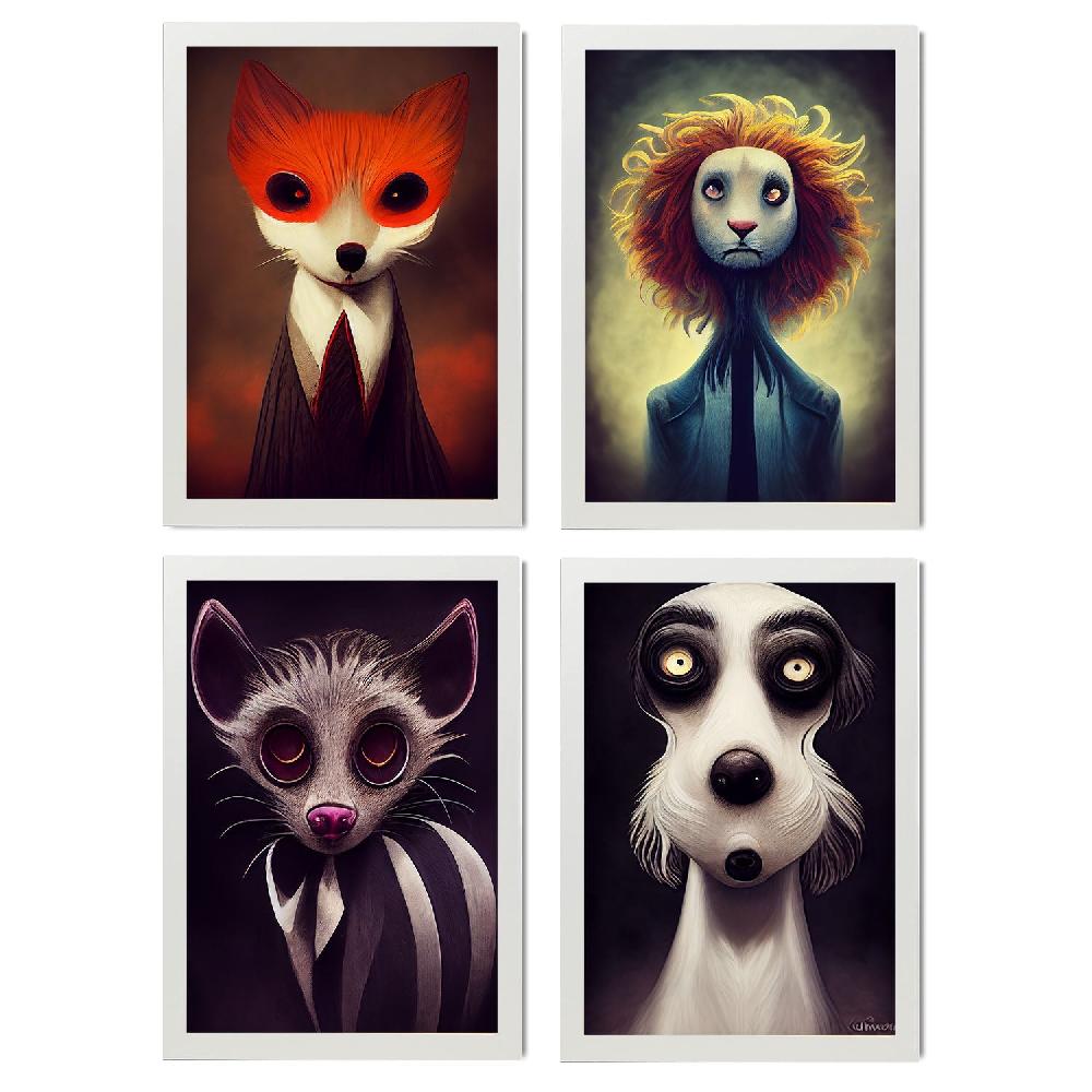 nacnic Ilustraciones y Láminas de Animales estilo Burton para Decoración Interior Descuentos del mes